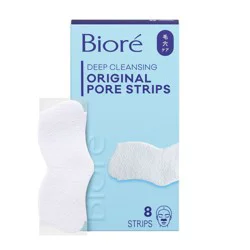 Biore Original Deep Cleansing Blackhead Remover Nose Pore Strips - 8ct: Vegan Facial Treatment for Oily, Sensitive Skin