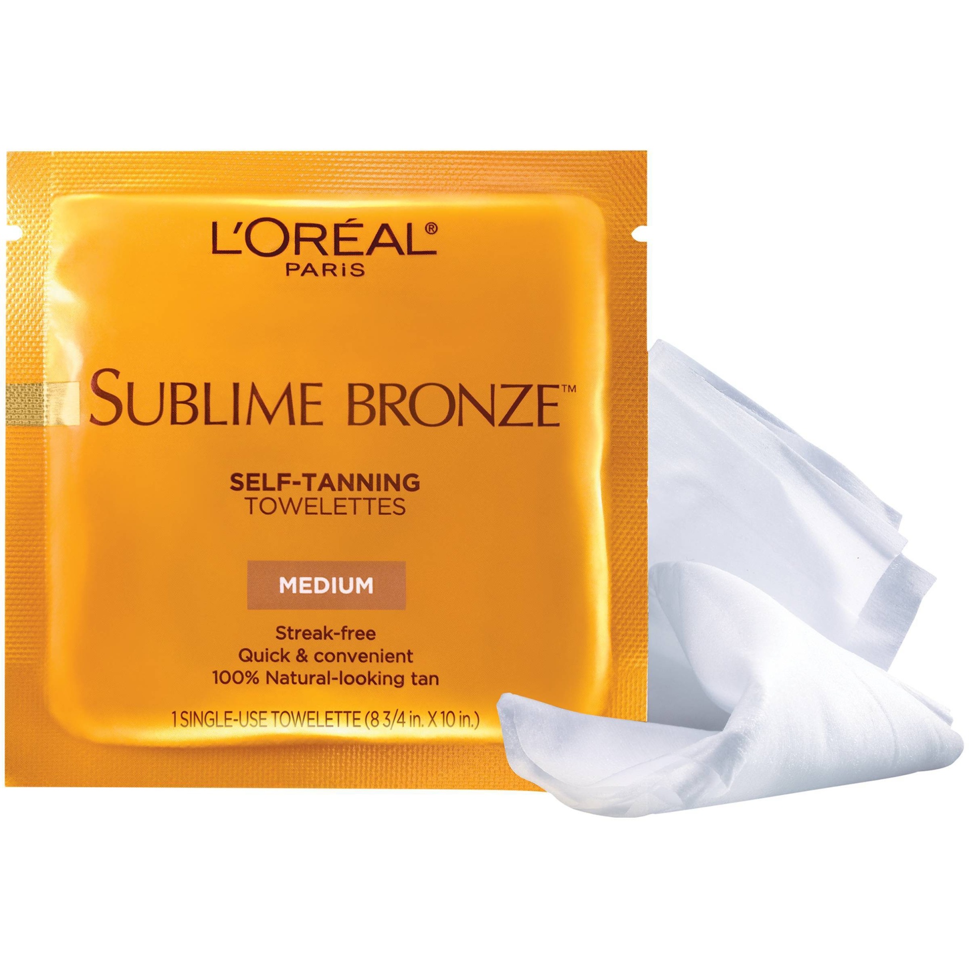 slide 1 of 5, L'Oreal Paris Sublime Bronze Self-Tanning Towelettes Medium Natural Tan - 6ct, 6 ct