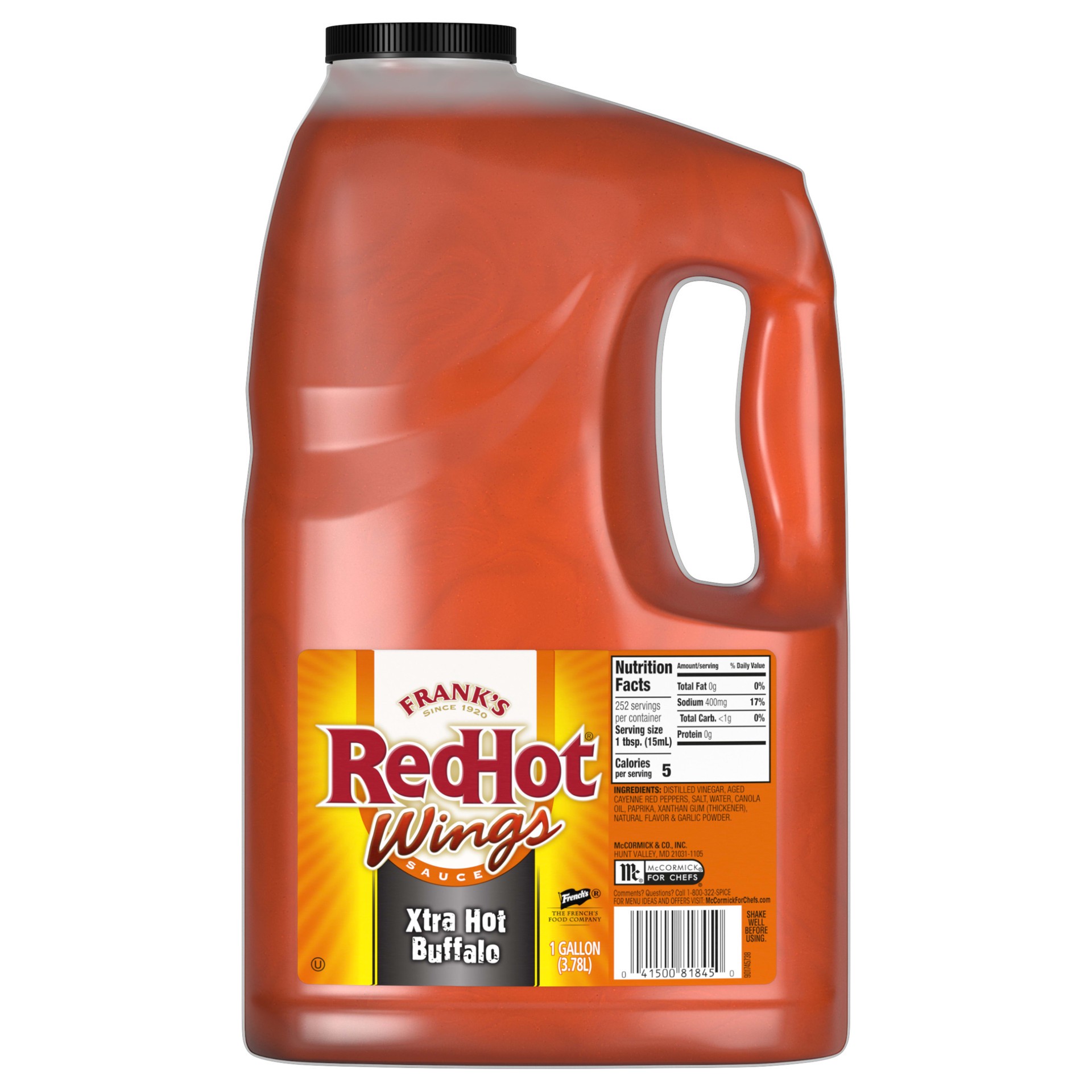 slide 1 of 5, Frank's RedHot Xtra Hot Buffalo Wings Hot Sauce, 1 gal, 1 gal