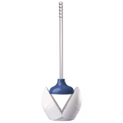 Plumbcraft Plunger With Holder - White/Blue