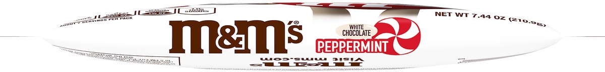 slide 2 of 9, M&M's Holiday White Peppermint Chocolate Candy, 7.44 oz