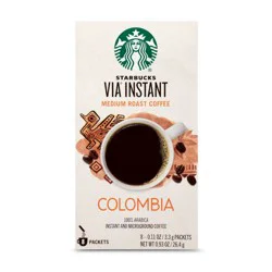 Starbucks VIA Instant Coffee Medium Roast Packets — Colombia — 1 box (8 packets)