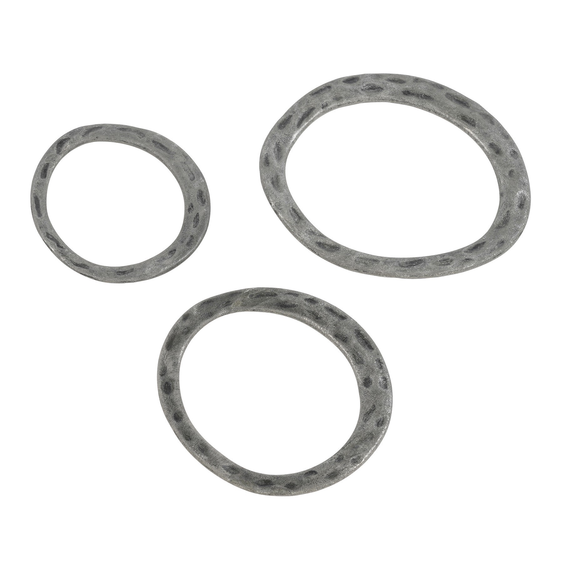 slide 2 of 3, Hammered Silver Oxide Cord Connectors By Bead Landing, 27 mm