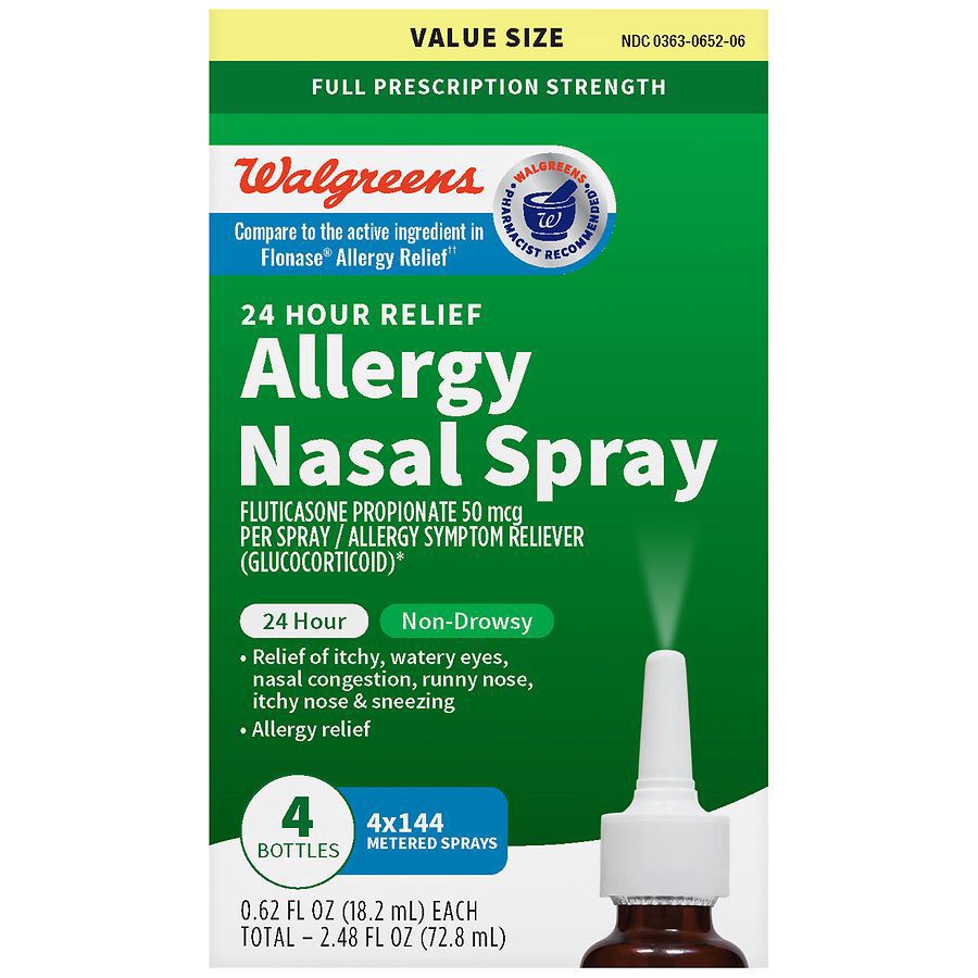 slide 5 of 5, Walgreens Allergy Nasal Spray, 4 ct; 0.62 oz