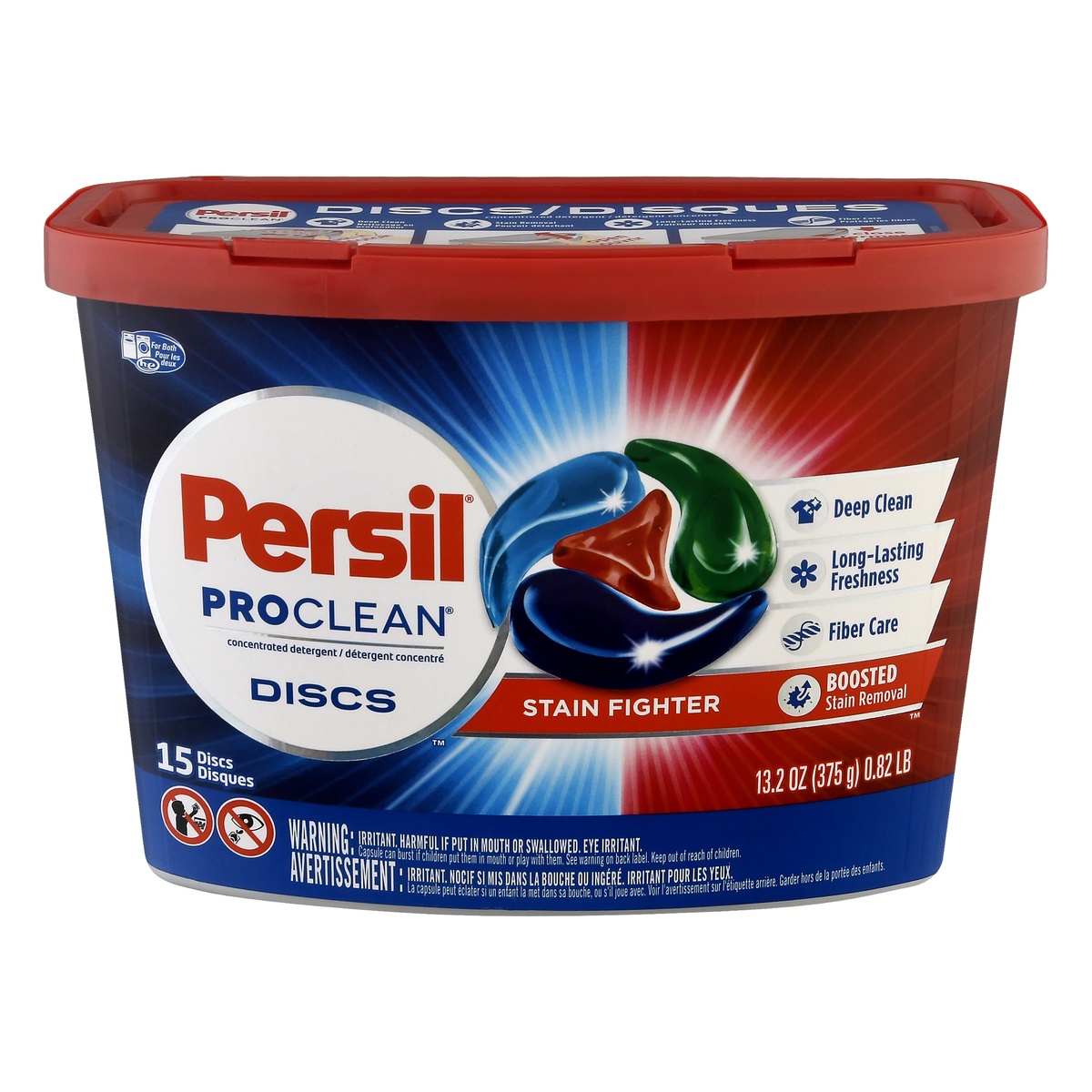 slide 1 of 1, Persil Proclean Discs Stain Fighter HE Laundry Detergent Pacs, 15 ct