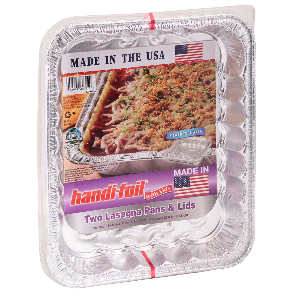 slide 8 of 9, Handi-foil Lasagna Pans & Lids 2 ea, 2 ct