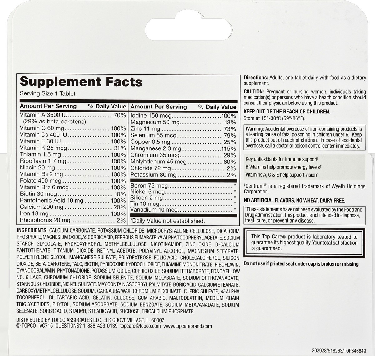 slide 2 of 6, TopCare Multivitamin Century Complete, 130 ct