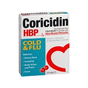 slide 1 of 1, Coricidin Hbp Tablets Cold And Flu, 20 ct