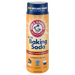 ARM & HAMMER Baking Soda Refillable Shaker, For Baking, Cleaning & Deodorizing, 12 oz