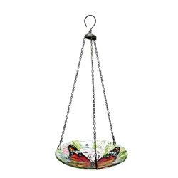 HD Designs Outdoors Butterfly Hanging Birdbath, 10 in