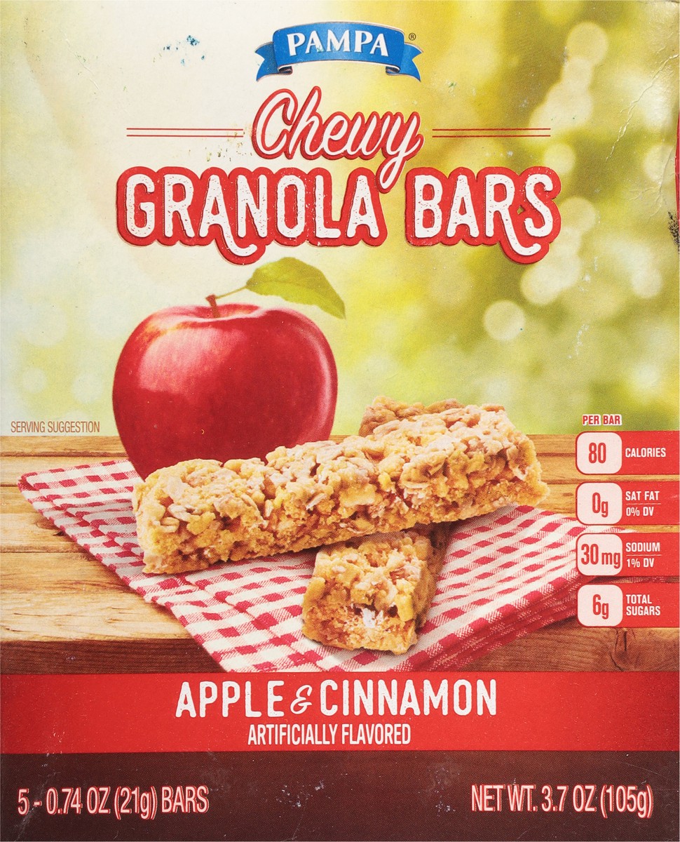 slide 7 of 9, Pampa Chewy Apple & Cinnamon Granola Bars 5 - 0.74 oz ea, 5 ct