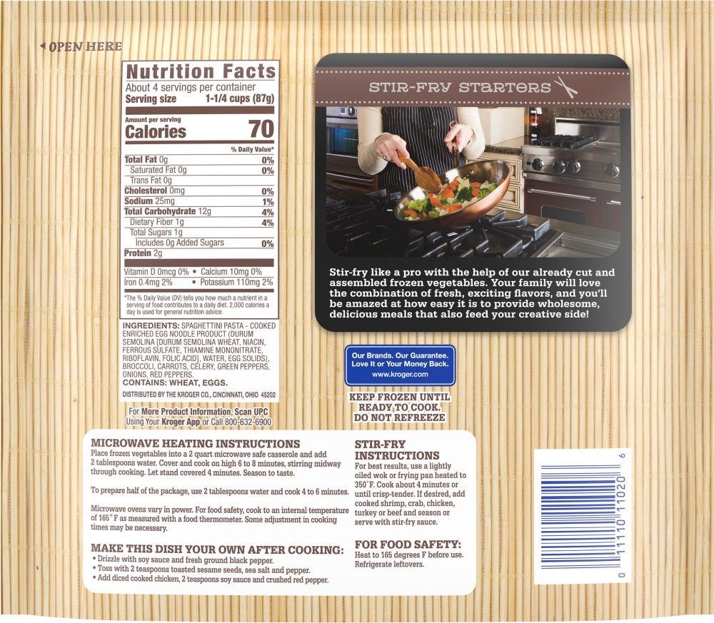 slide 2 of 2, Kroger Stir Fry Starters Vegetables With Noodles, 12 oz