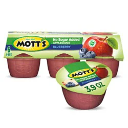Motts Healthy Harvest Applesauce Blueberry Delight No Sugar Added Cups - 6-3.9 Oz