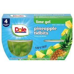 Dole Pineapple In Lime Gel Cups - 4-4.3 Oz