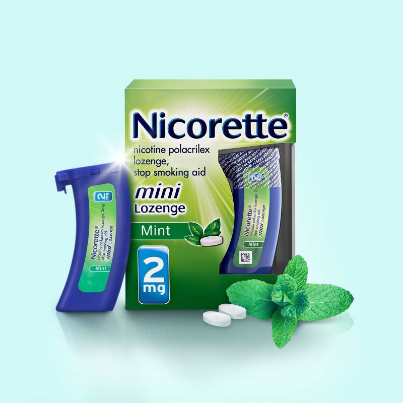 slide 2 of 9, Nicorette 2mg Stop Smoking Aid Nicotine Mini Lozenge - Mint - 81ct, 81 ct; 2 mg