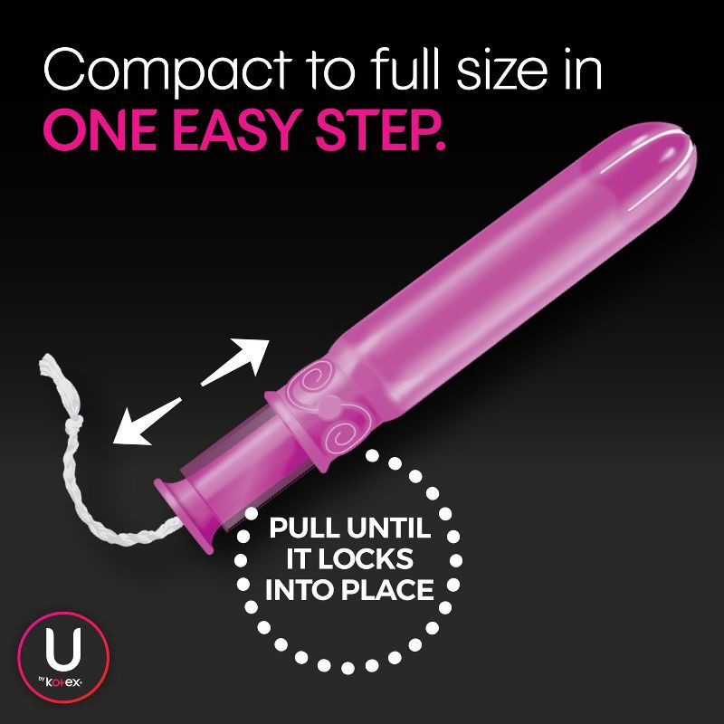 slide 4 of 7, U by Kotex Click Compact Unscented Tampons - Regular - 32ct, 32 ct