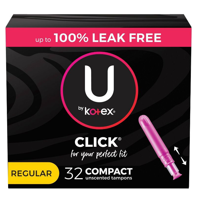 slide 1 of 9, U by Kotex Click Compact Unscented Tampons - Regular - 32ct, 32 ct