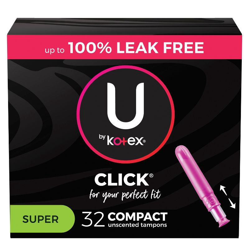 slide 1 of 7, U by Kotex Click Compact Tampons - Super - Unscented - 32ct, 32 ct