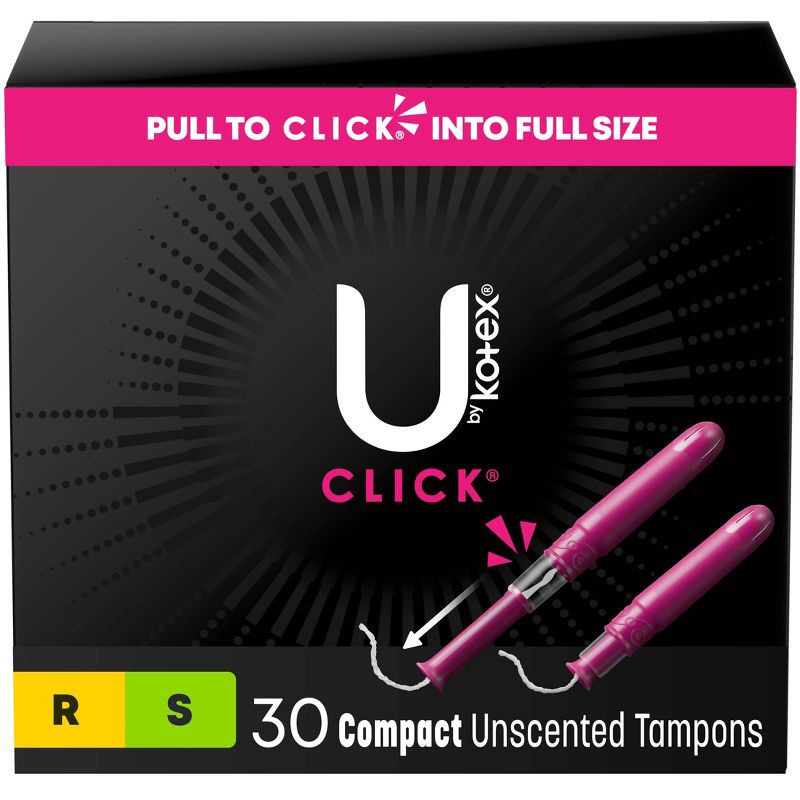 slide 1 of 9, U by Kotex Click Compact Tampons - Multipack - Regular/Super - Unscented - 30ct, 30 ct