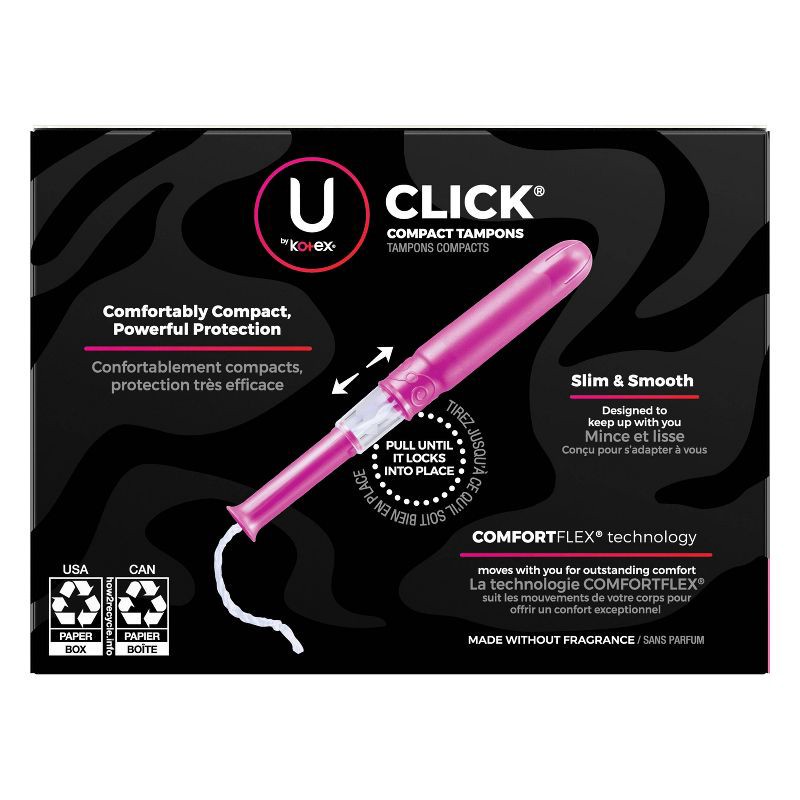 slide 8 of 10, U by Kotex Click Compact Tampons - Multipack - Regular/Super - Unscented - 30ct, 30 ct