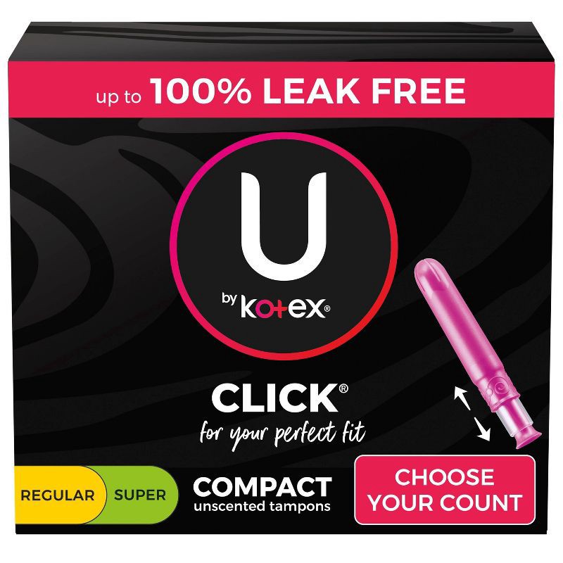 slide 1 of 10, U by Kotex Click Compact Tampons - Multipack - Regular/Super - Unscented - 30ct, 30 ct