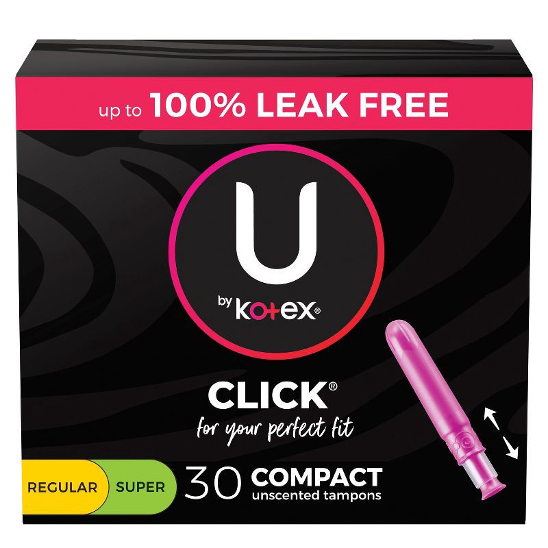 slide 1 of 7, U by Kotex Click Compact Tampons - Multipack - Regular/Super - Unscented - 30ct, 30 ct
