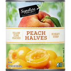 Signature Select Peaches Halves In Heavy Syrup Can - 29 Oz