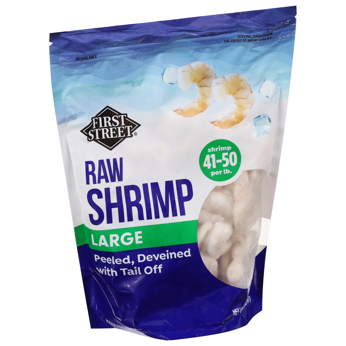 slide 7 of 13, First Street 41/50 Raw P&D Tail Off Shrimp, 2 lb