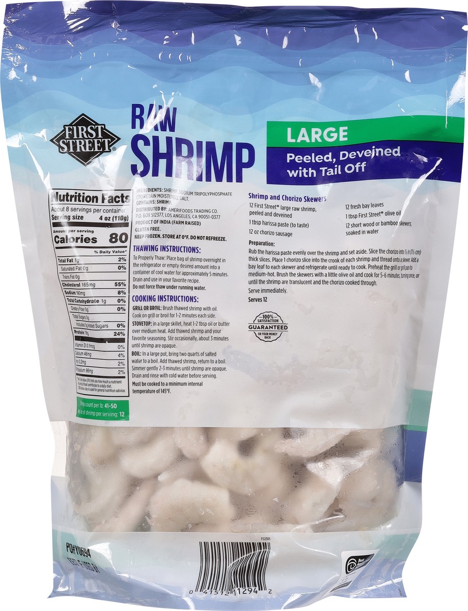 slide 6 of 13, First Street 41/50 Raw P&D Tail Off Shrimp, 2 lb