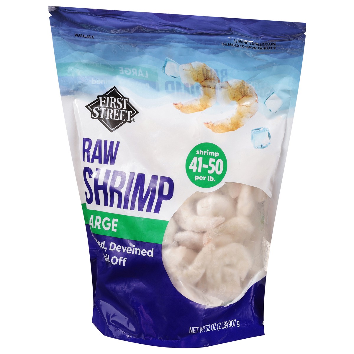 slide 3 of 13, First Street 41/50 Raw P&D Tail Off Shrimp, 2 lb