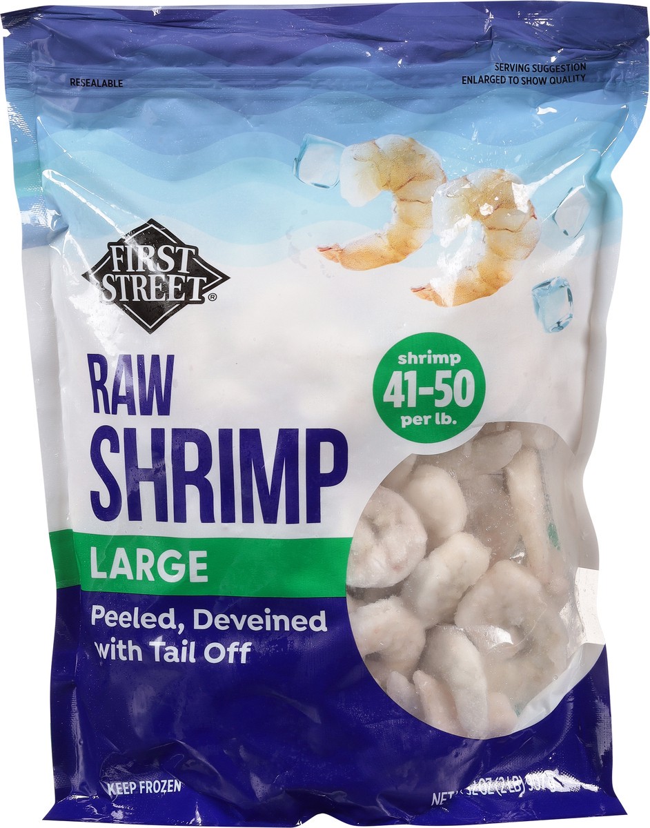 slide 10 of 13, First Street 41/50 Raw P&D Tail Off Shrimp, 2 lb