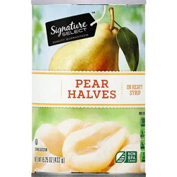 Signature Select Pear Halves Bartlett In Heavy Syrup - 15.25 Oz
