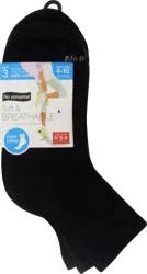 No Nonsense Women's Soft And Breathable Mini Crew Socks - 3 Pk - Black