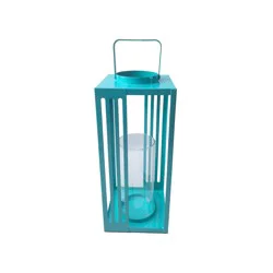 Everyday Living Metal Lantern - Blue, 10.6 in