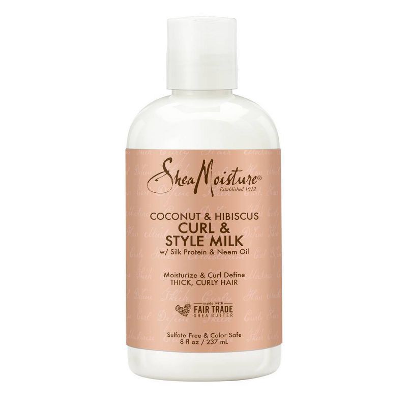 slide 3 of 8, SheaMoisture Coconut & Hibiscus Curl & Style Milk For Thick Curly Hair - 8 fl oz, 8 fl oz