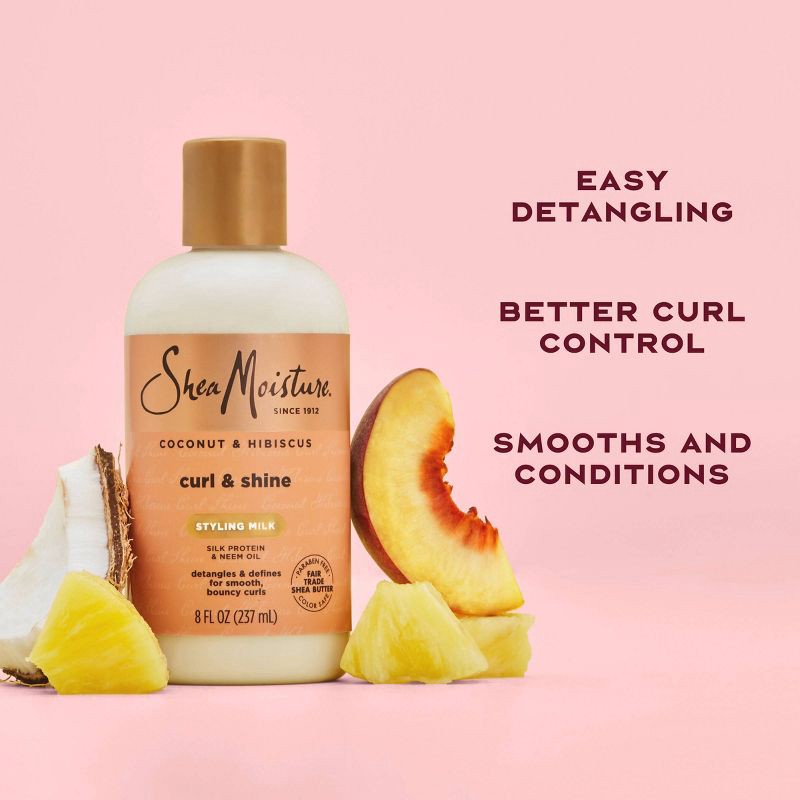 slide 6 of 9, SheaMoisture Coconut & Hibiscus Curl & Style Milk For Thick Curly Hair - 8 fl oz, 8 fl oz