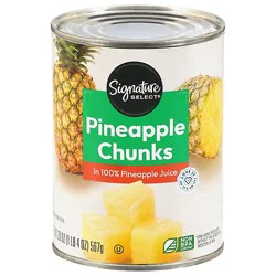 Signature Select Pineapple Chunks In 100% Pineapple Juice - 20 Oz