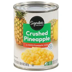 Signature Select Pineapple Crushed In 100% Pineapple Juice - 20 Oz
