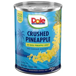 Dole Pineapple Crushed In 100% Pineapple Juice - 20 Oz