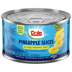 Dole Pineapple Slices In 100% Pineapple Juice - 8 Oz