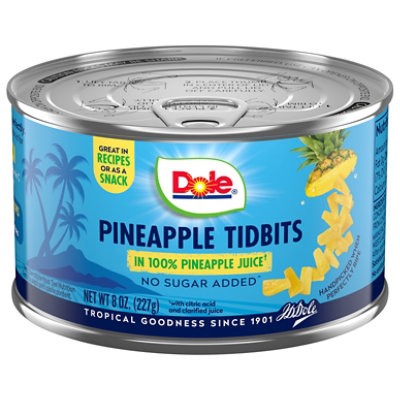 slide 1 of 1, Dole Pineapple Tidbits In Pineapple Juice - 8 Oz, 8 oz