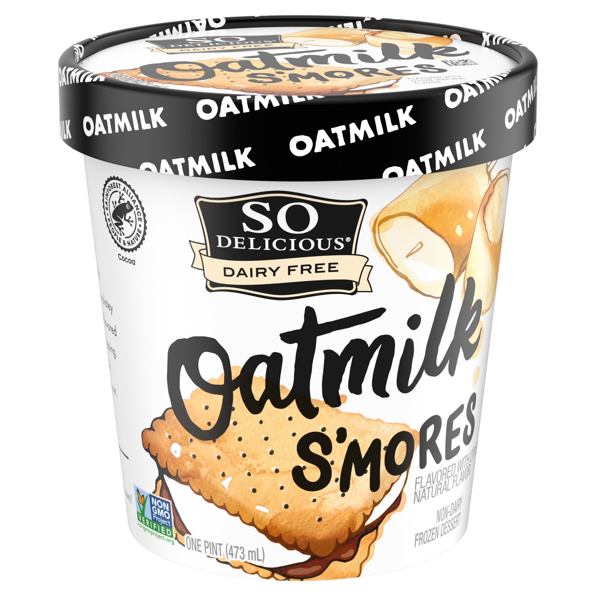 slide 2 of 5, So Delicious Dairy Free Oat Milk Frozen Dessert, S''Mores, Vegan, Non-GMO Project Verified, 1 Pint, 16 pint