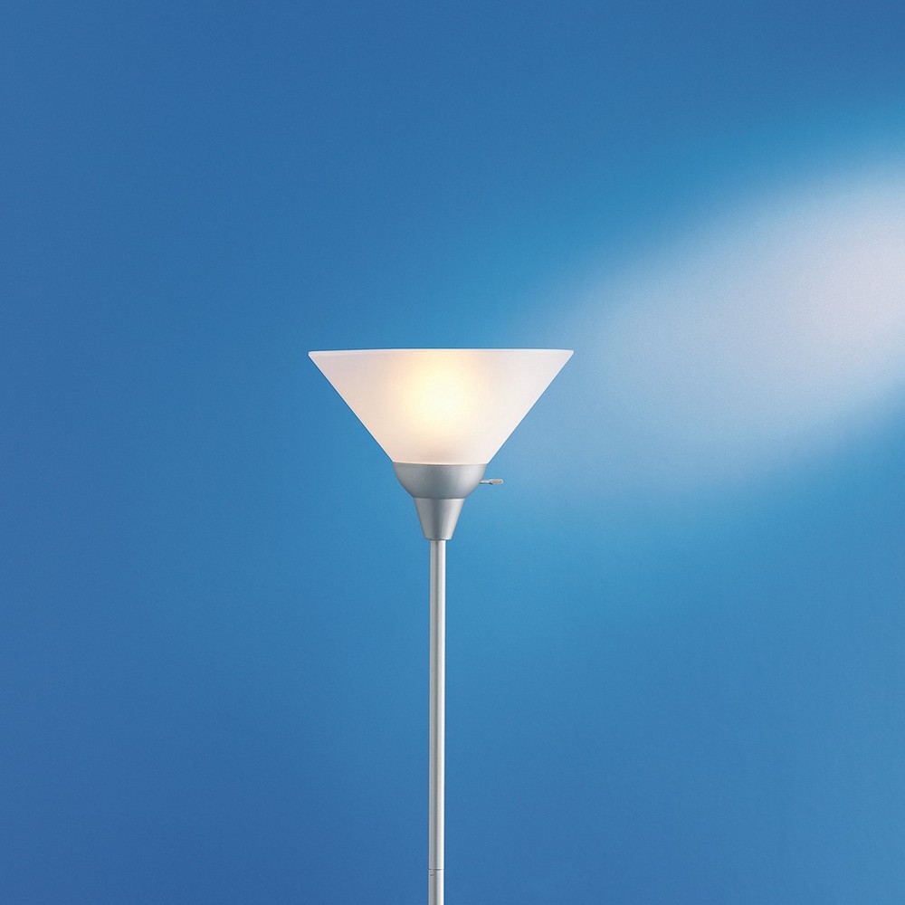 slide 3 of 3, Torchiere Floor Lamp Gray (Includes LED Light Bulb) - Room Essentials, 1 ct