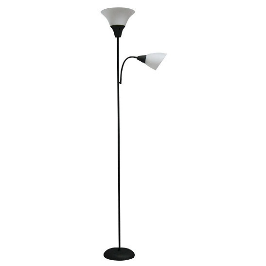 slide 1 of 1, Tochiere with Task Light Floor Lamp Black (Includes LED Light Bulb) - Room Essentials, 1 ct