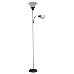 Tochiere with Task Light Floor Lamp Black (Includes LED Light Bulb) - Room Essentials