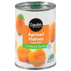 Signature Select Apricot Halves In Heavy Syrup Unpeeled - 15.25 Oz