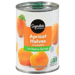 Signature Select Apricot Halves In Heavy Syrup Unpeeled - 15.25 Oz