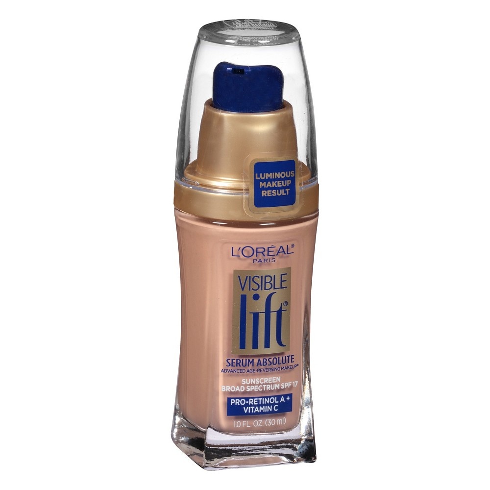 slide 2 of 3, L'Oreal Paris Visible Lift Serum Absolute Age-Reversing Lightweight Foundation Makeup with SPF 17 - 147 Creamy Natural - 1 fl oz, 1 fl oz