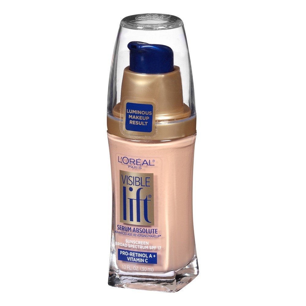 slide 3 of 3, L'Oreal Paris Visible Lift Serum Absolute Age-Reversing Lightweight Foundation Makeup with SPF 17 - 145 Classic Ivory - 1 fl oz, 1 fl oz