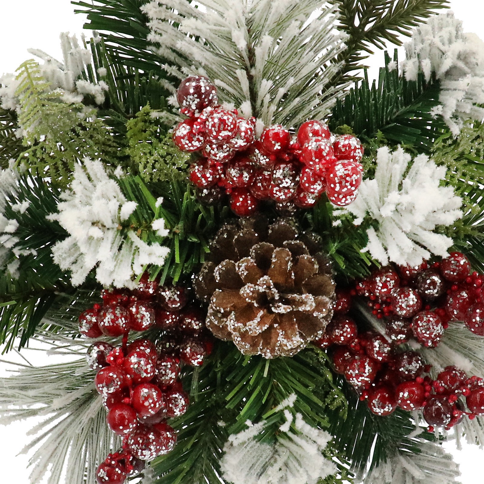 slide 2 of 2, 13" Mini Snowy Red Berry & Pine Wreath By Ashland, 13 in